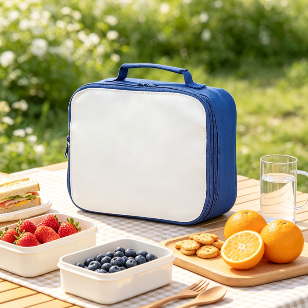 Sublimation Blank Polyester Insulated Lunch Tote Bag for Single-Sided Printing | Custom DIY Lunch Bags -  26*9*20cm | 5 Colors Options