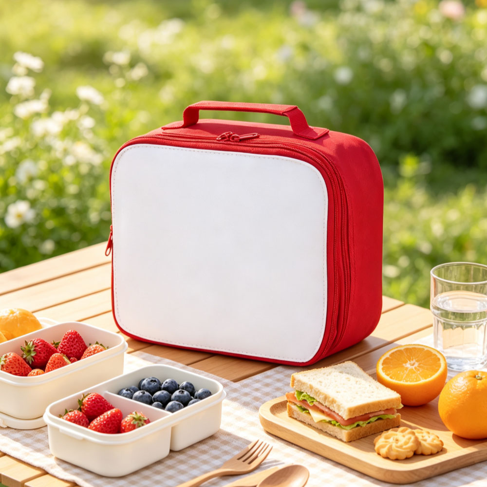 Sublimation Blank Polyester Insulated Lunch Tote Bag for Single-Sided Printing | Custom DIY Lunch Bags -  26*9*20cm | 5 Colors Options