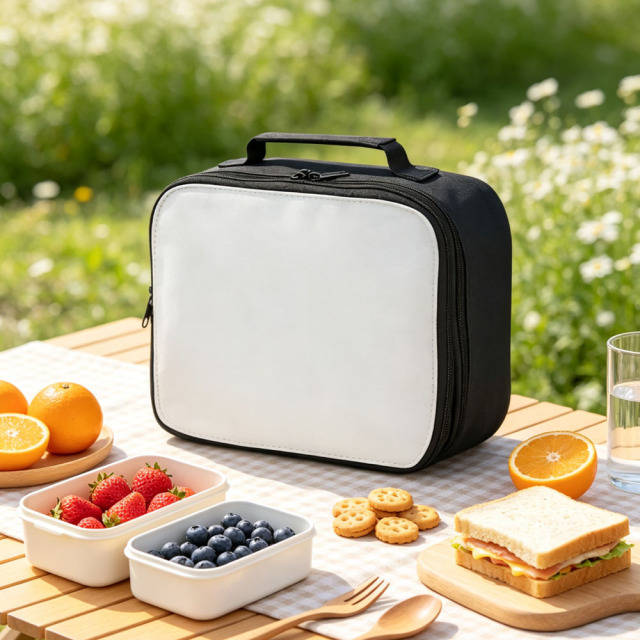 Sublimation Blank Polyester Insulated Lunch Tote Bag for Single-Sided Printing | Custom DIY Lunch Bags -  26*9*20cm | 5 Colors Options