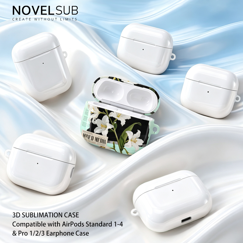 Sublimation Blank 3D Coated Film Airpods Cases for Airpods 1/2/3/4, Airpods Pro 3, Airpods Pro 2, Airpods Pro Custom 3D Sublimation Cover Case for Airpods Series