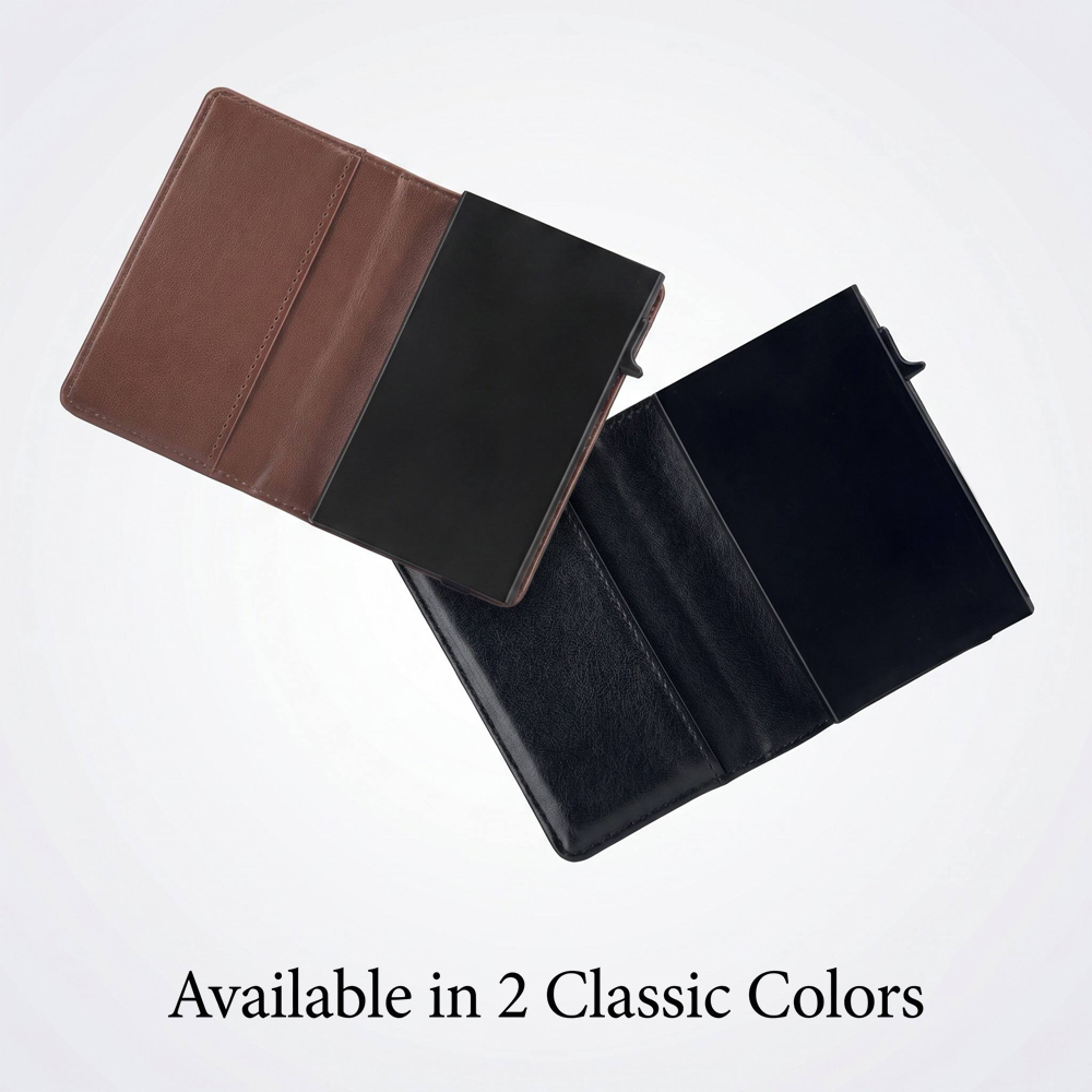 Sublimation Blank PU Leather Card Holder 4-Card Capacity Custom DIY Automatic Pop-Up Black / Brown Card Holders Heat Transfer Blanks for Custom Logo