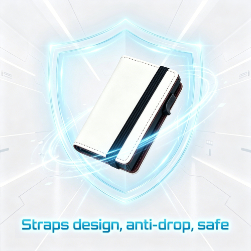 Sublimation Blank PU Leather Card Holder 4-Card Capacity Custom DIY Automatic Pop-Up Black / Brown Card Holders Heat Transfer Blanks for Custom Logo