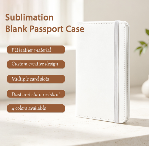New Arrival Sublimation Blank PU Leather Passport Holder & ID Card Case Cover | Custom DIY 4 Colors Options for Single-Side Printable | Size 10.9*15*1.3cm