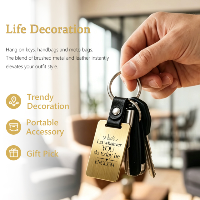 Laser Engraved Style Stainless Steel Keychains Series | 5 Shapes & 2 Colors (Gold & Black) Options | Non-Sublimation Metal Key Rings for Gifts & Promotions