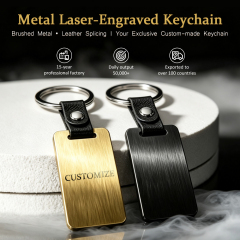 Laser Engraved Style Stainless Steel Keychains Series | 5 Shapes & 2 Colors (Gold & Black) Options | Non-Sublimation Metal Key Rings for Gifts & Promotions