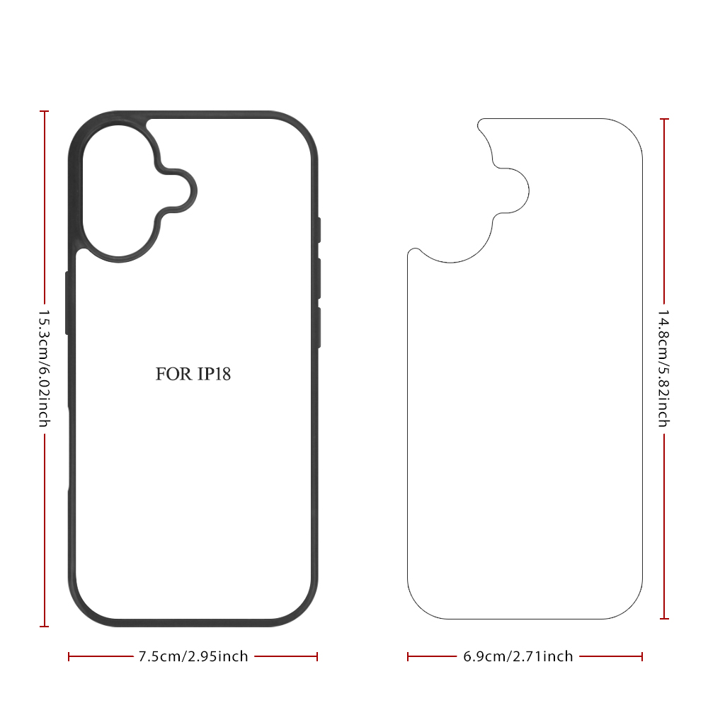 New Arrival Sublimation Blank 2D TPU Phone Case for iPhone 18 Series | Custom DIY 2D TPU Phone Covers With Aluminum Sheet for iPhone 18 17 16 Etc