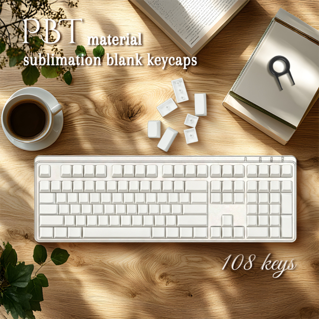NOVELSUB Sublimation Blank Keycaps PBT Material Custom Dye-Sublimation 3D Keycaps 108 Keys & 140 Keys Set Cherry/XDA/MOA Profiles Wide Compatibility With Mechanical Keyboards
