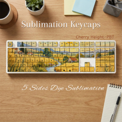 NOVELSUB Sublimation Blank Keycaps PBT Material Custom Dye-Sublimation 3D Keycaps 108 Keys & 140 Keys Set Cherry/XDA/MOA Profiles Wide Compatibility With Mechanical Keyboards