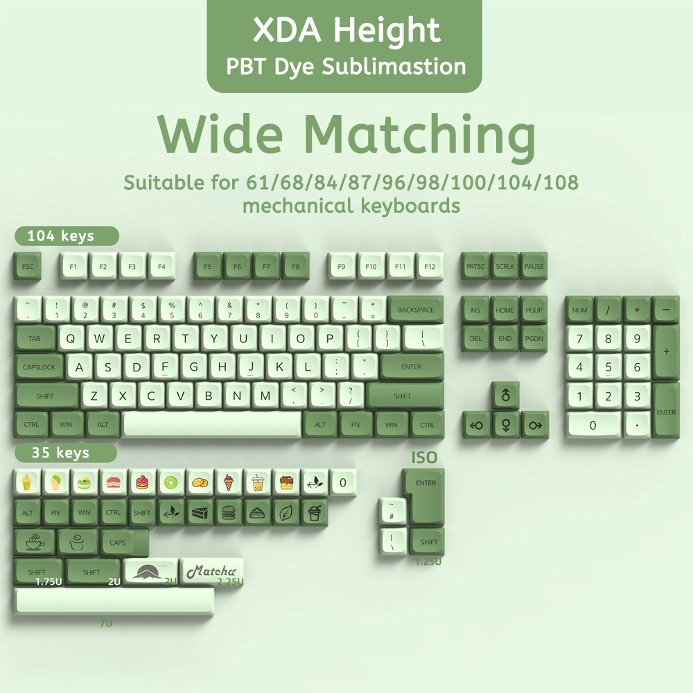 NOVELSUB Sublimation Blank Keycaps PBT Material Custom Dye-Sublimation 3D Keycaps 108 Keys & 140 Keys Set Cherry/XDA/MOA Profiles Wide Compatibility With Mechanical Keyboards