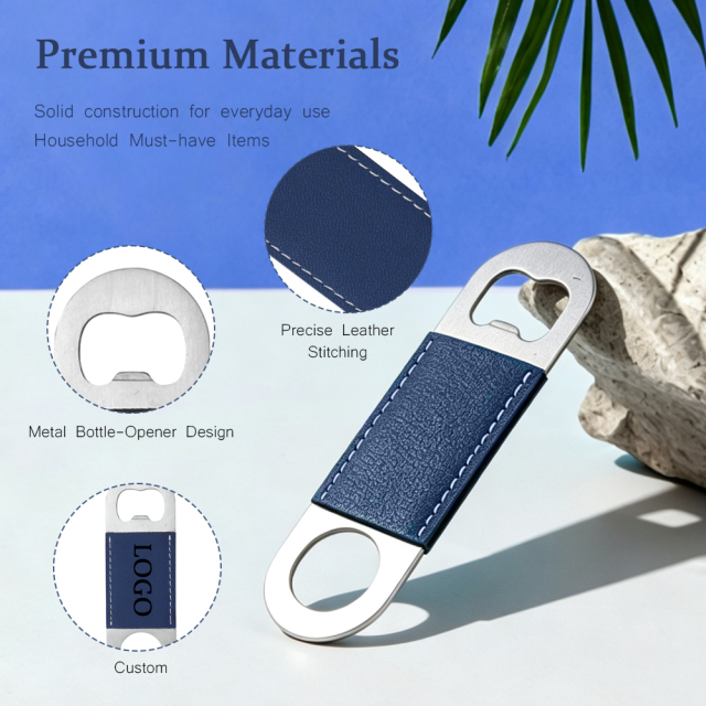 NOVELSUB Laser-Engraved Stainless Steel + PU Leather Blank Bottle Openers | Custom DIY  Bottle Openers for Laser-Engraved Wholesale | 4 Colors &  2 Shapes