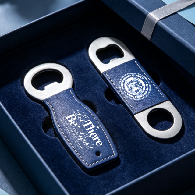 NOVELSUB Laser-Engraved Stainless Steel + PU Leather Blank Bottle Openers | Custom DIY  Bottle Openers for Laser-Engraved Wholesale | 4 Colors &  2 Shapes