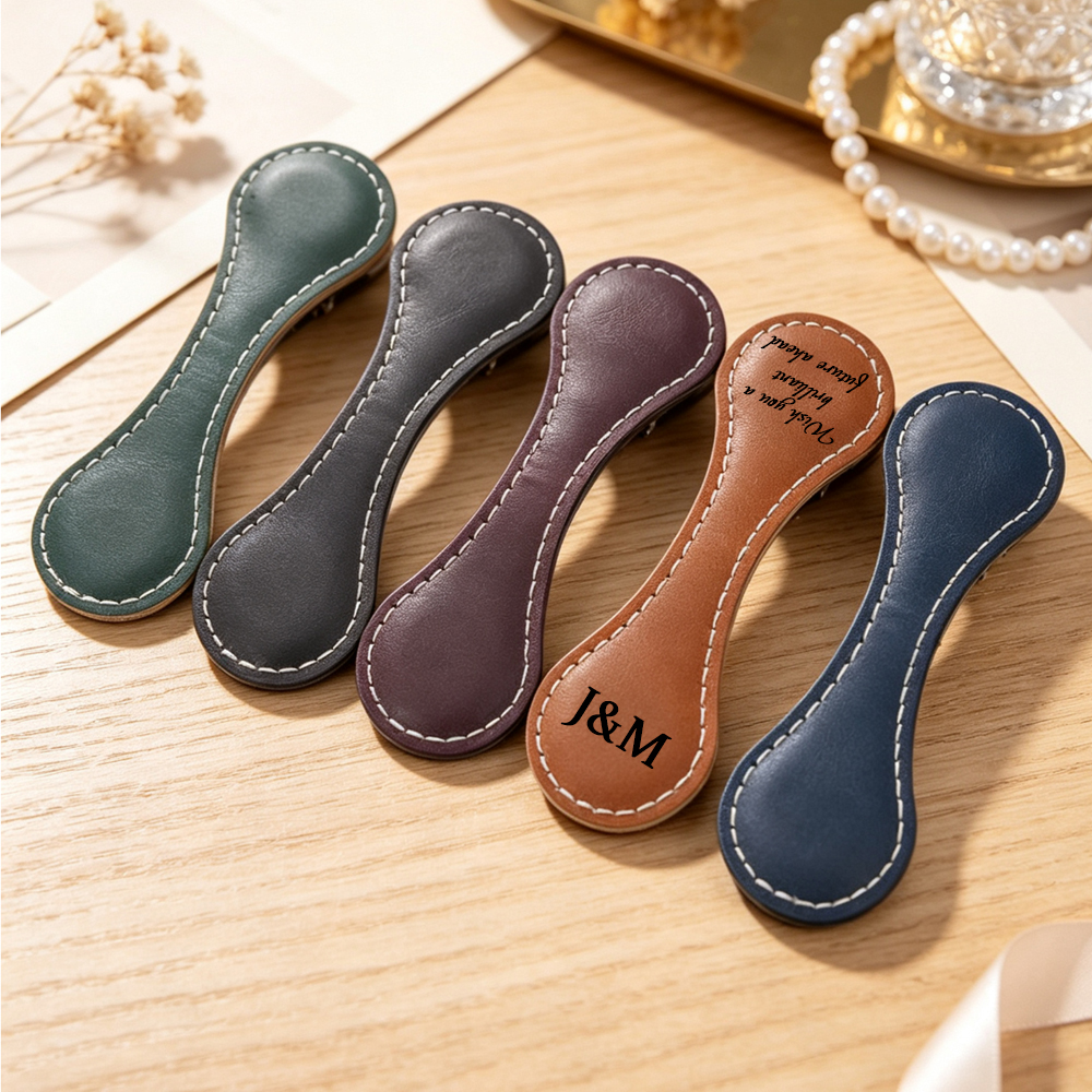 NOVELSUB Laser-Engraved Blank PU Leather Magnetic Bookmarks | Non-Heat-Transfer Magnetic Bookmarks 5mm Thickness| 2 Styles & 5 Colors