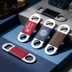 NOVELSUB Laser-Engraved Stainless Steel + PU Leather Blank Bottle Openers | Custom DIY  Bottle Openers for Laser-Engraved Wholesale | 4 Colors &  2 Shapes