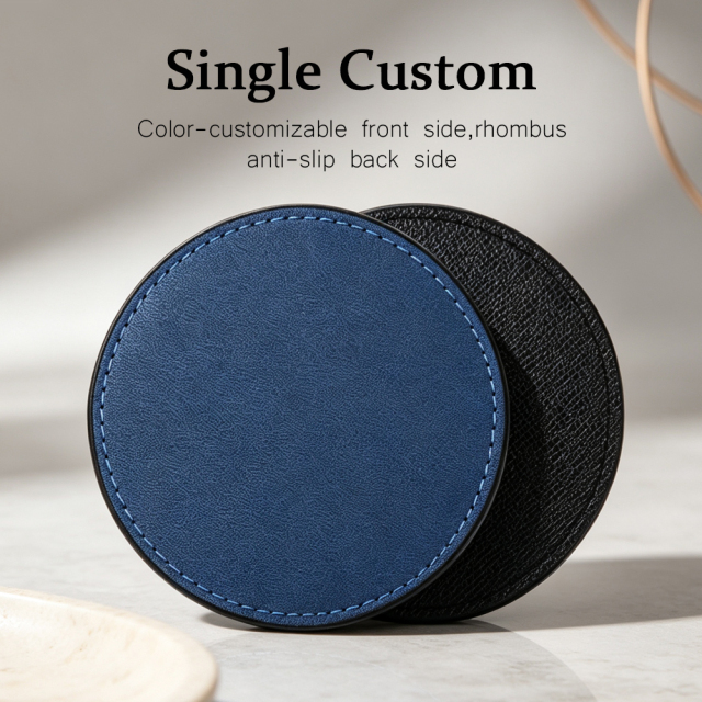 NOVELSUB  for Laser Engravable Blank PU Leather Coasters | Non-Heat Transfer & Ready to Use PU Coasters | 4 Colors & 3 Shapes for Laser Engraving