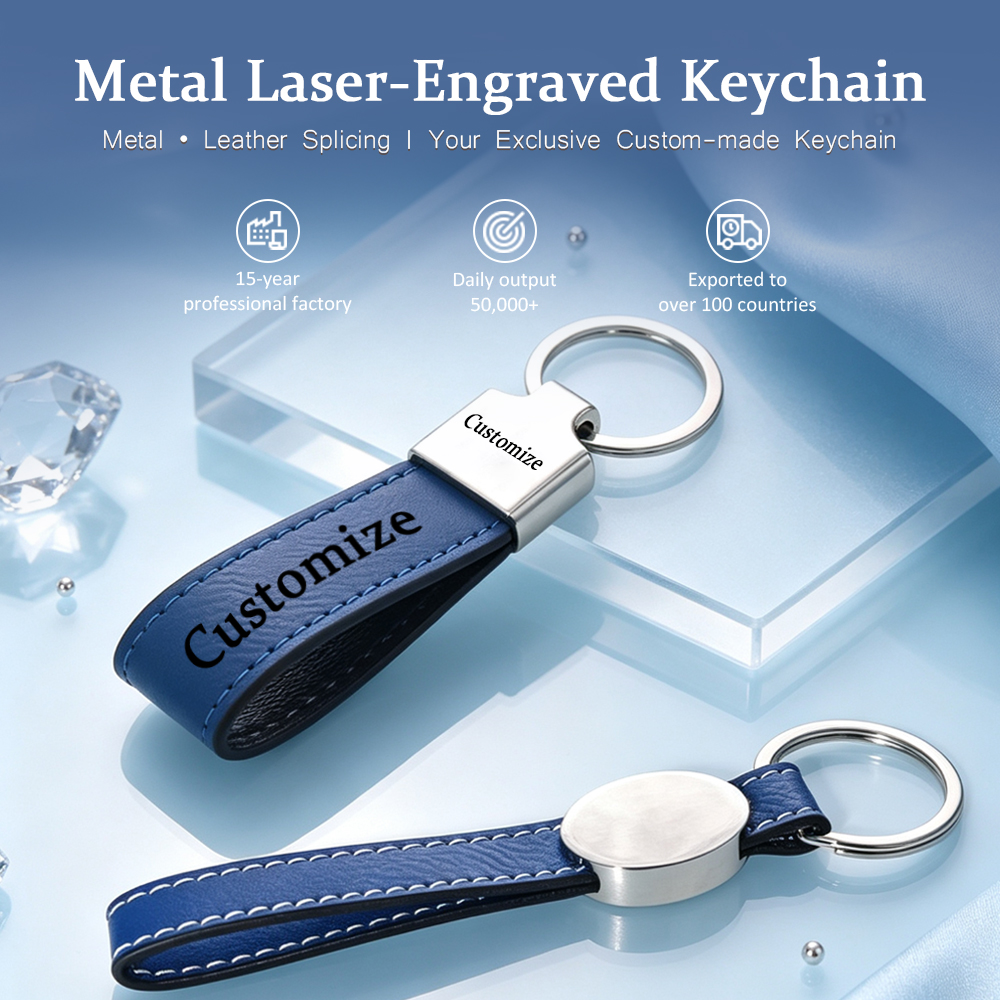 NOVELSUB Laser Engravable Blank Metal + PU Leather Keychain Series | Non Heat - Transfer PU + Zinc Alloy Car Key Pendants | 2 Syles & 6 Colors