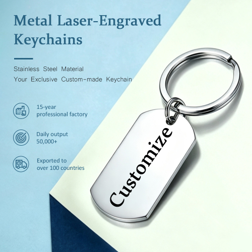 NOVELSUB Laser Engraving Blank Metal Silver Keychain Series | Laser Engrable Blank Stainless Steel Dog Tags & Keychain Pendants |  5 Styles Available Versatile Multi-Function Keychains