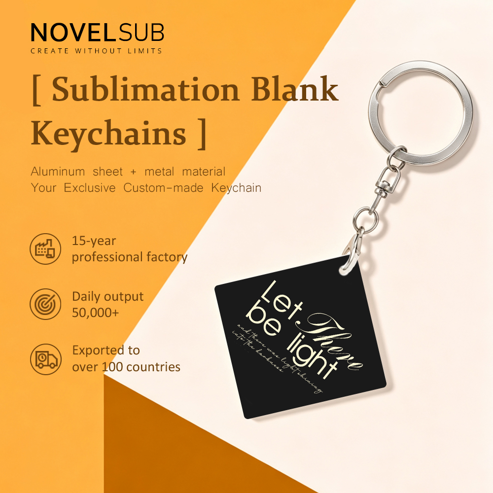NOVELSUB Sublimation Blank Aluminum Sheet Keychains | Custom DIY Heat Transfer Aluminum Keychains | 12 Styles Available & 1 mm Thickness  for Heat Transfer & Personalized Orders