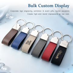 NOVELSUB Laser Engravable Blank Metal + PU Leather Keychain Series | Non Heat - Transfer PU + Zinc Alloy Car Key Pendants | 2 Syles & 6 Colors