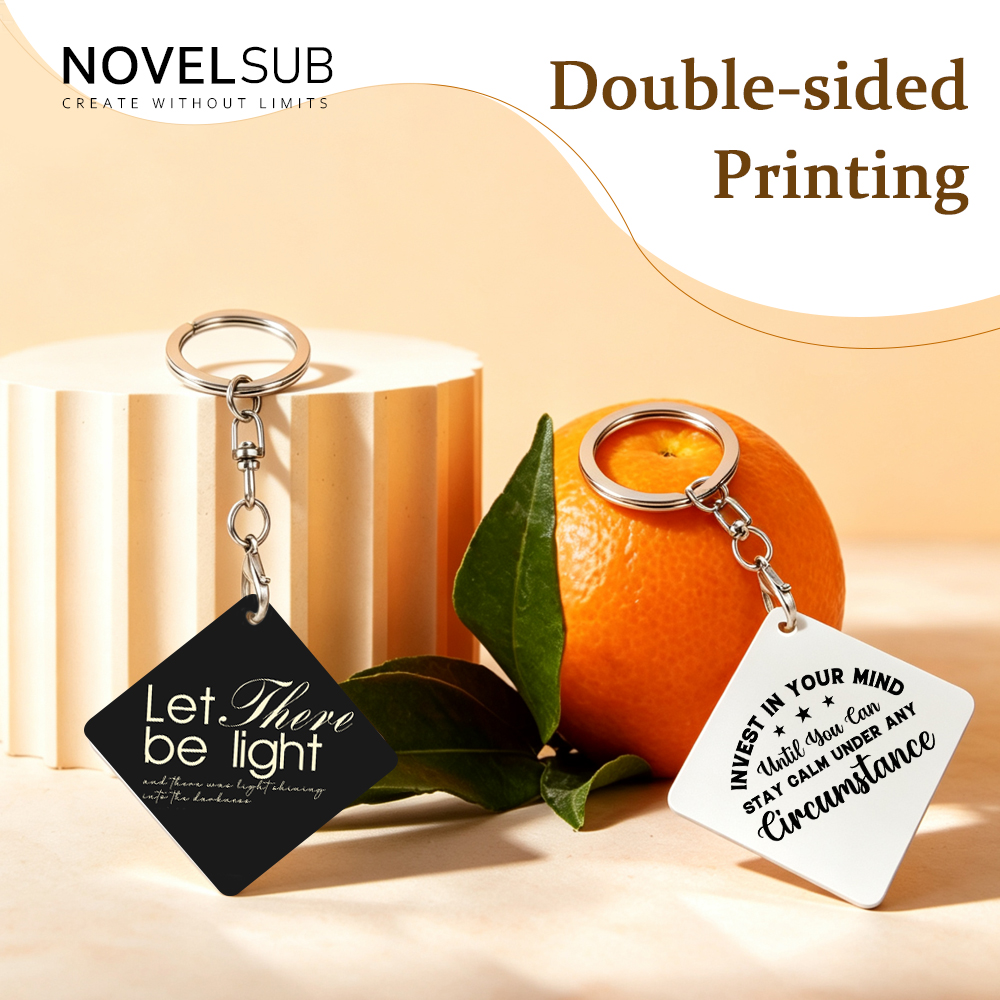 NOVELSUB Sublimation Blank Aluminum Sheet Keychains | Custom DIY Heat Transfer Aluminum Keychains | 12 Styles Available & 1 mm Thickness  for Heat Transfer & Personalized Orders