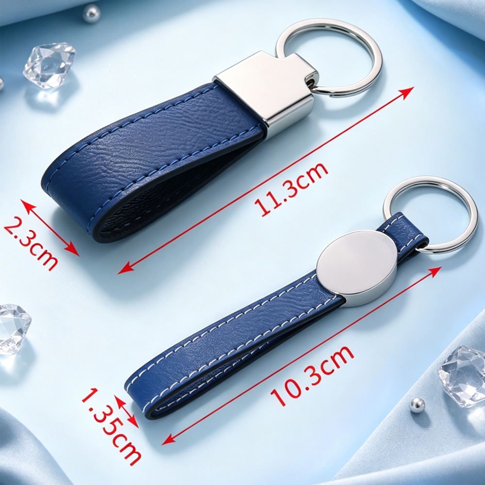 NOVELSUB Laser Engravable Blank Metal + PU Leather Keychain Series | Non Heat - Transfer PU + Zinc Alloy Car Key Pendants | 2 Syles & 6 Colors