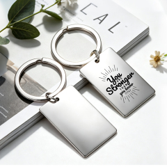 NOVELSUB Laser Engraving Blank Metal Silver Keychain Series | Laser Engrable Blank Stainless Steel Dog Tags & Keychain Pendants |  5 Styles Available Versatile Multi-Function Keychains