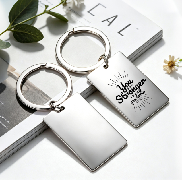 NOVELSUB Laser Engraving Blank Metal Silver Keychain Series | Laser Engrable Blank Stainless Steel Dog Tags & Keychain Pendants |  5 Styles Available Versatile Multi-Function Keychains