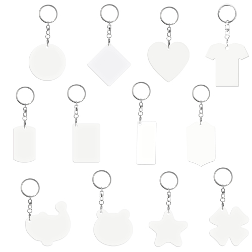 NOVELSUB Sublimation Blank Aluminum Sheet Keychains | Custom DIY Heat Transfer Aluminum Keychains | 12 Styles Available & 1 mm Thickness  for Heat Transfer & Personalized Orders