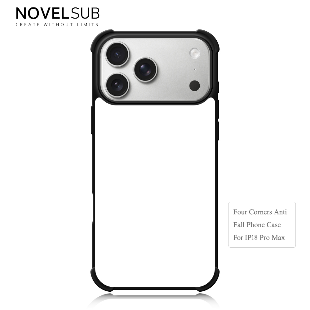 NOVELSUB Sublimation Blank 2D TPU 4 Corners Phone Cases for IPone  6 - 17 Series | Custom DIY Phone Covers TPU+PC+Aluminum Sheet Insert