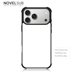 NOVELSUB Sublimation Blank 2D TPU 4 Corners Phone Cases for IPone  6 - 17 Series | Custom DIY Phone Covers TPU+PC+Aluminum Sheet Insert