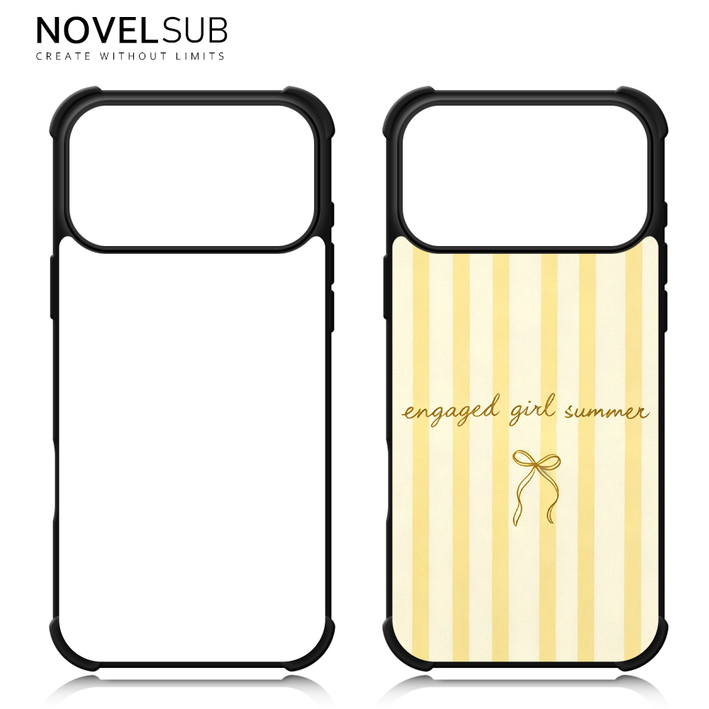 NOVELSUB Sublimation Blank 2D TPU 4 Corners Phone Cases for IPone  6 - 17 Series | Custom DIY Phone Covers TPU+PC+Aluminum Sheet Insert