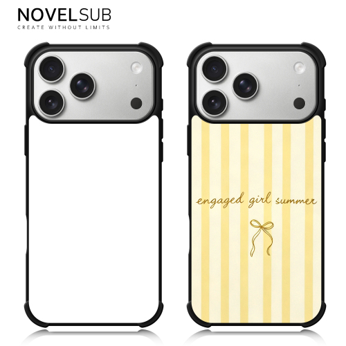 NOVELSUB Sublimation Blank 2D TPU 4 Corners Phone Cases for IPone  6 - 17 Series | Custom DIY Phone Covers TPU+PC+Aluminum Sheet Insert