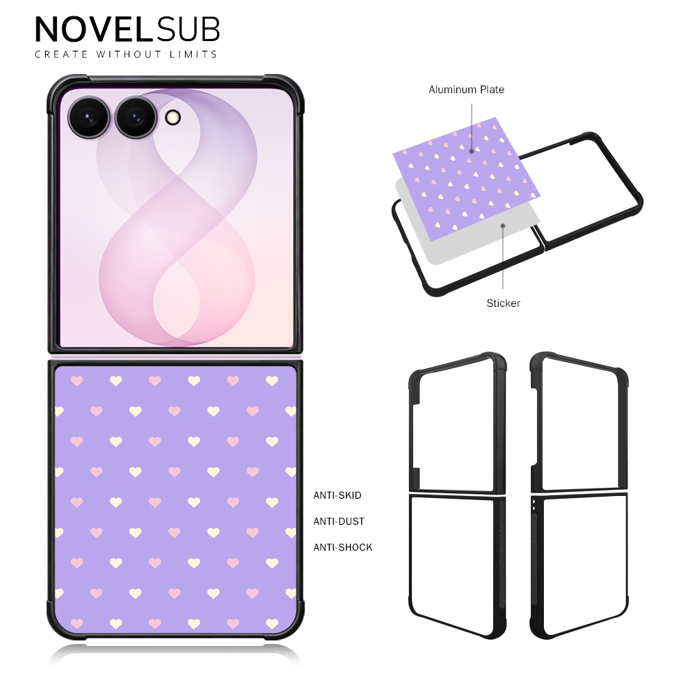 NOVELSUB for Samsung Galaxy Z Flip 8 Series Sublimation Blank 2D TPU Phone Case | Heat Transfer Printing DIY Phone Covers With Aluminum Sheet Insert for Z Flip 3- 8 Series