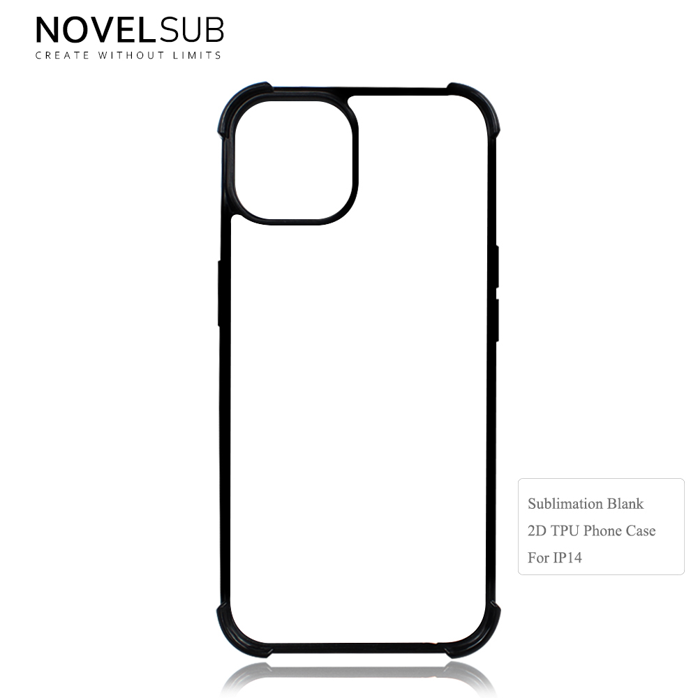 NOVELSUB Sublimation Blank 2D TPU 4 Corners Phone Cases for IPone  6 - 17 Series | Custom DIY Phone Covers TPU+PC+Aluminum Sheet Insert