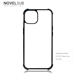 NOVELSUB Sublimation Blank 2D TPU 4 Corners Phone Cases for IPone  6 - 17 Series | Custom DIY Phone Covers TPU+PC+Aluminum Sheet Insert