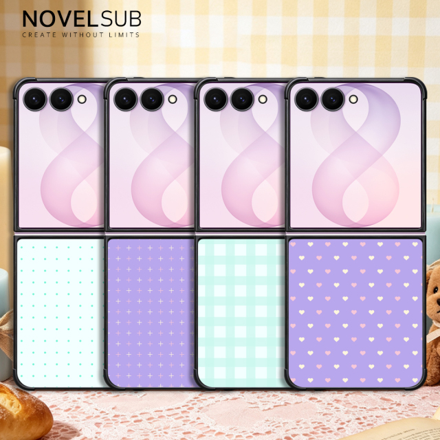 NOVELSUB for Samsung Galaxy Z Flip 8 Series Sublimation Blank 2D TPU Phone Case | Heat Transfer Printing DIY Phone Covers With Aluminum Sheet Insert for Z Flip 3- 8 Series