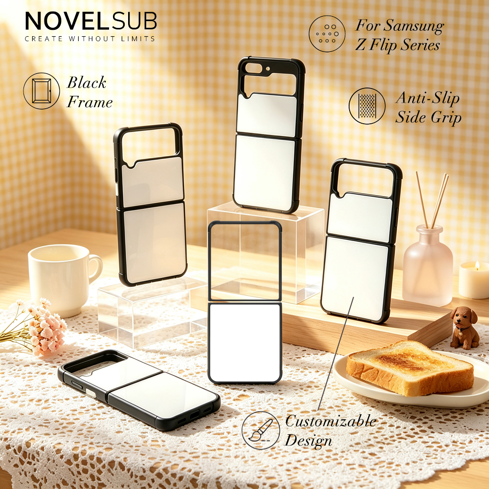 NOVELSUB for Samsung Galaxy Z Flip 8 Series Sublimation Blank 2D TPU Phone Case | Heat Transfer Printing DIY Phone Covers With Aluminum Sheet Insert for Z Flip 3- 8 Series