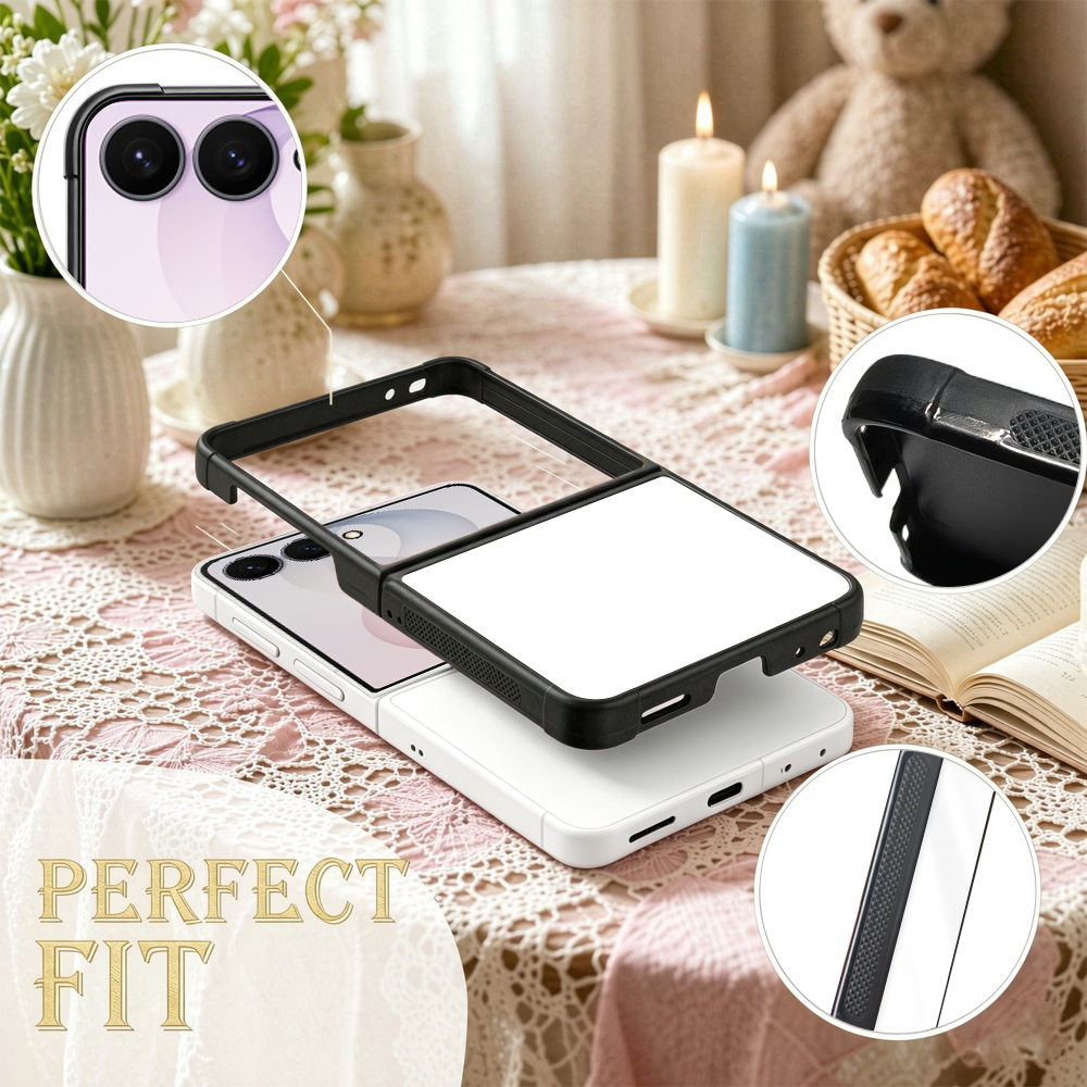 NOVELSUB for Samsung Galaxy Z Flip 8 Series Sublimation Blank 2D TPU Phone Case | Heat Transfer Printing DIY Phone Covers With Aluminum Sheet Insert for Z Flip 3- 8 Series