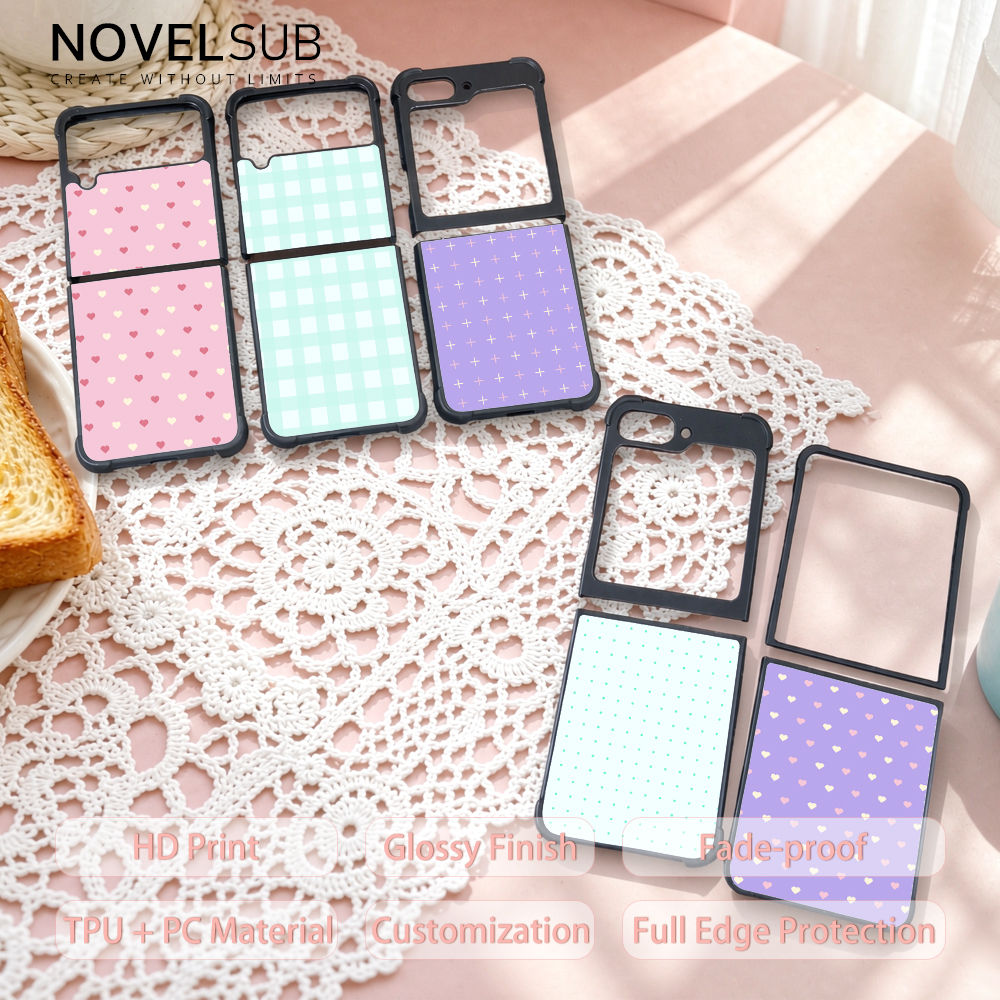 NOVELSUB for Samsung Galaxy Z Flip 8 Series Sublimation Blank 2D TPU Phone Case | Heat Transfer Printing DIY Phone Covers With Aluminum Sheet Insert for Z Flip 3- 8 Series