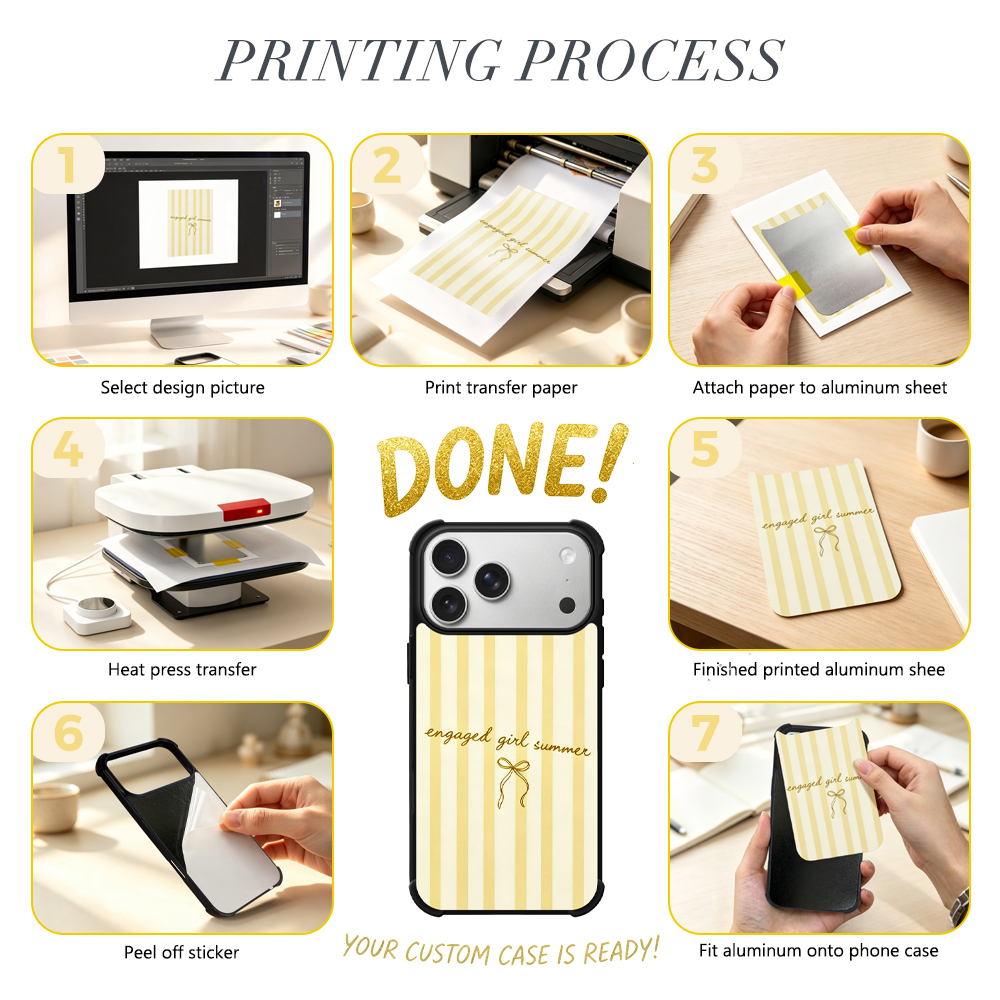 NOVELSUB Sublimation Blank 2D TPU 4 Corners Phone Cases for IPone  6 - 17 Series | Custom DIY Phone Covers TPU+PC+Aluminum Sheet Insert