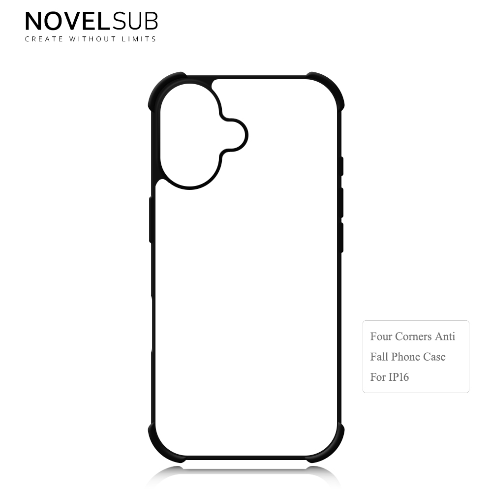 NOVELSUB Sublimation Blank 2D TPU 4 Corners Phone Cases for IPone  6 - 17 Series | Custom DIY Phone Covers TPU+PC+Aluminum Sheet Insert