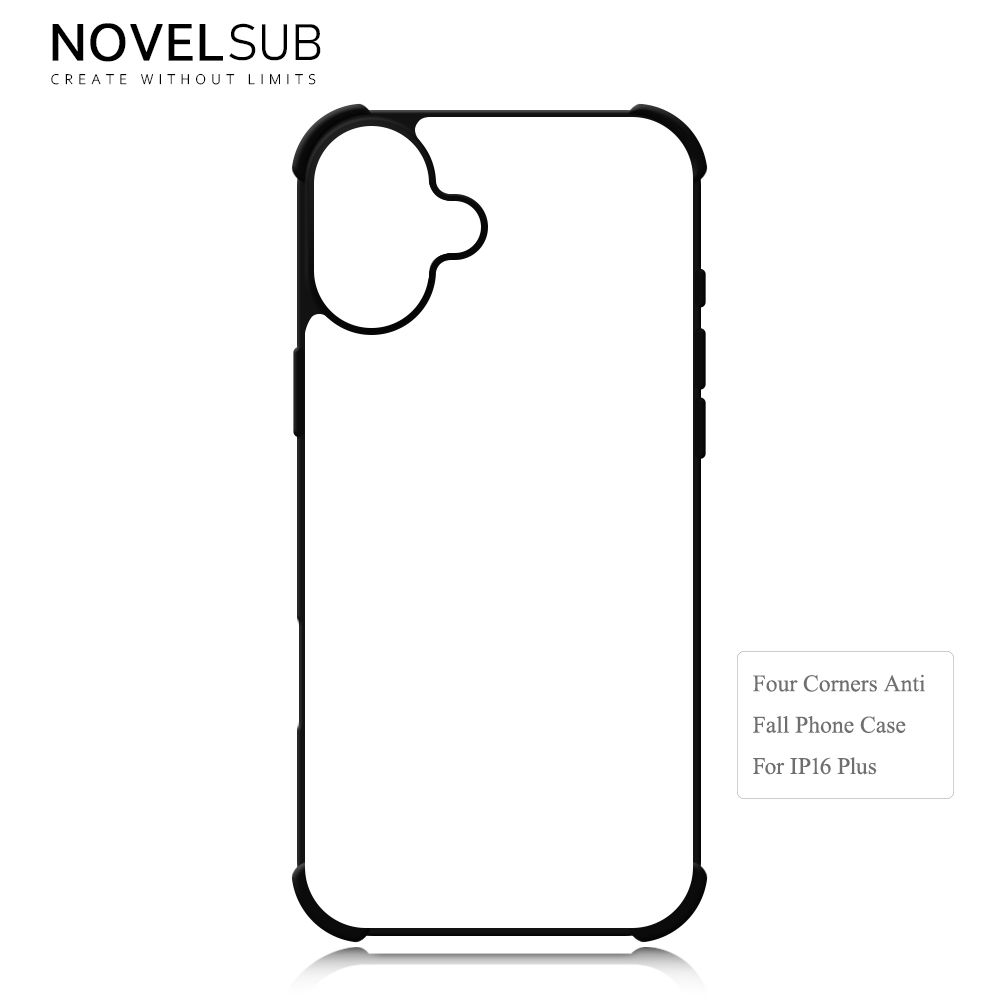 NOVELSUB Sublimation Blank 2D TPU 4 Corners Phone Cases for IPone  6 - 17 Series | Custom DIY Phone Covers TPU+PC+Aluminum Sheet Insert