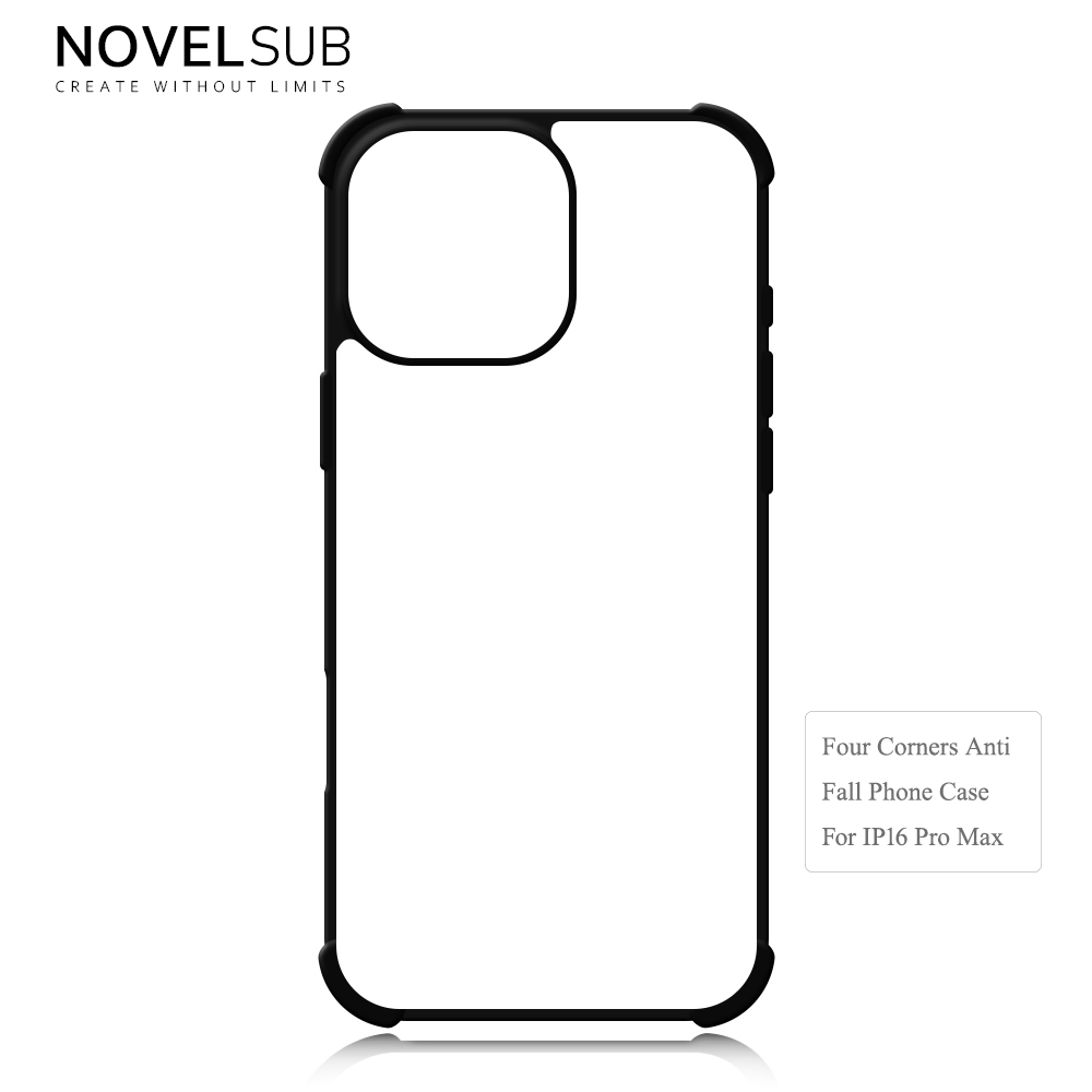 NOVELSUB Sublimation Blank 2D TPU 4 Corners Phone Cases for IPone  6 - 17 Series | Custom DIY Phone Covers TPU+PC+Aluminum Sheet Insert