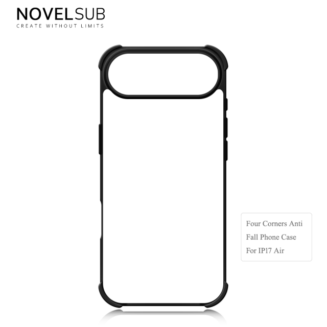 NOVELSUB Sublimation Blank 2D TPU 4 Corners Phone Cases for IPone  6 - 17 Series | Custom DIY Phone Covers TPU+PC+Aluminum Sheet Insert