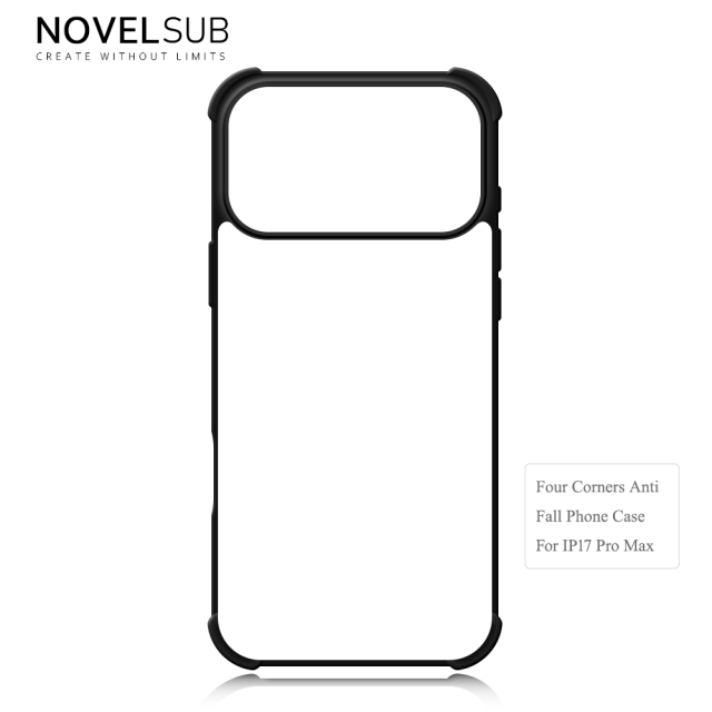NOVELSUB Sublimation Blank 2D TPU 4 Corners Phone Cases for IPone  6 - 17 Series | Custom DIY Phone Covers TPU+PC+Aluminum Sheet Insert