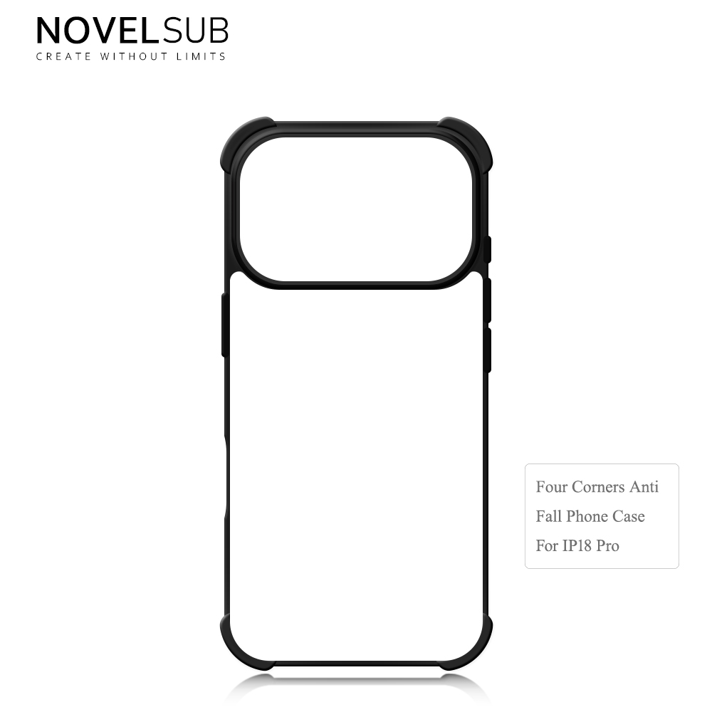 NOVELSUB Sublimation Blank 2D TPU 4 Corners Phone Cases for IPone  6 - 17 Series | Custom DIY Phone Covers TPU+PC+Aluminum Sheet Insert