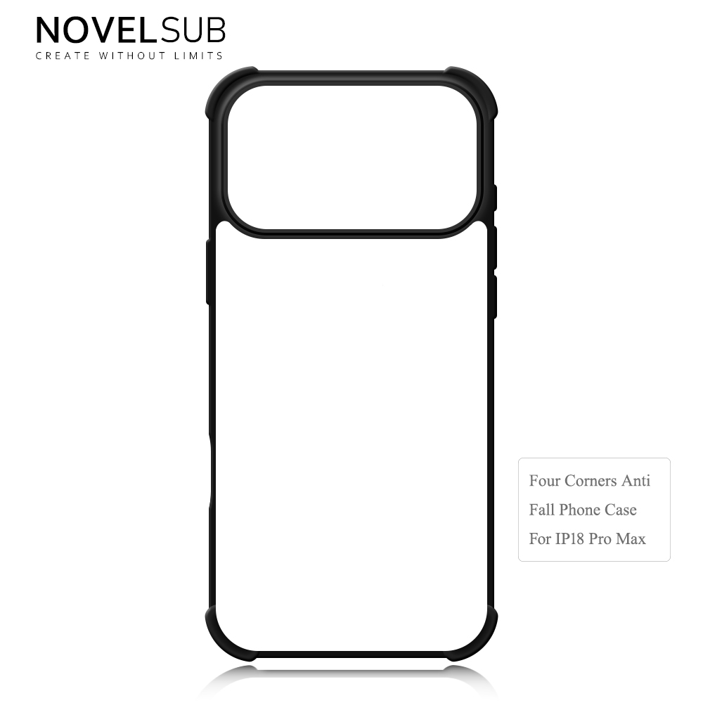 NOVELSUB Sublimation Blank 2D TPU 4 Corners Phone Cases for IPone  6 - 17 Series | Custom DIY Phone Covers TPU+PC+Aluminum Sheet Insert