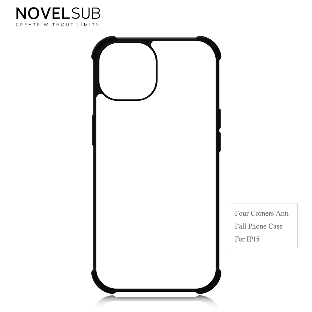 NOVELSUB Sublimation Blank 2D TPU 4 Corners Phone Cases for IPone  6 - 17 Series | Custom DIY Phone Covers TPU+PC+Aluminum Sheet Insert