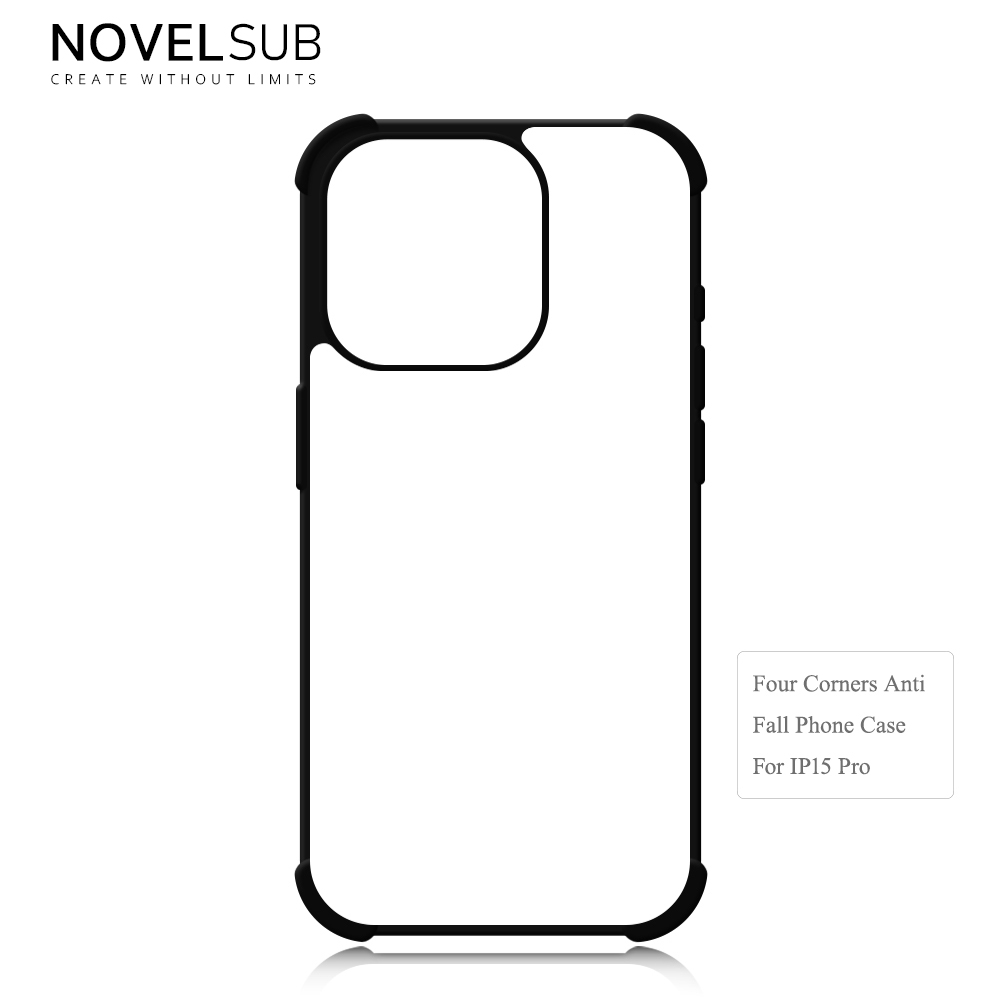 NOVELSUB Sublimation Blank 2D TPU 4 Corners Phone Cases for IPone  6 - 17 Series | Custom DIY Phone Covers TPU+PC+Aluminum Sheet Insert