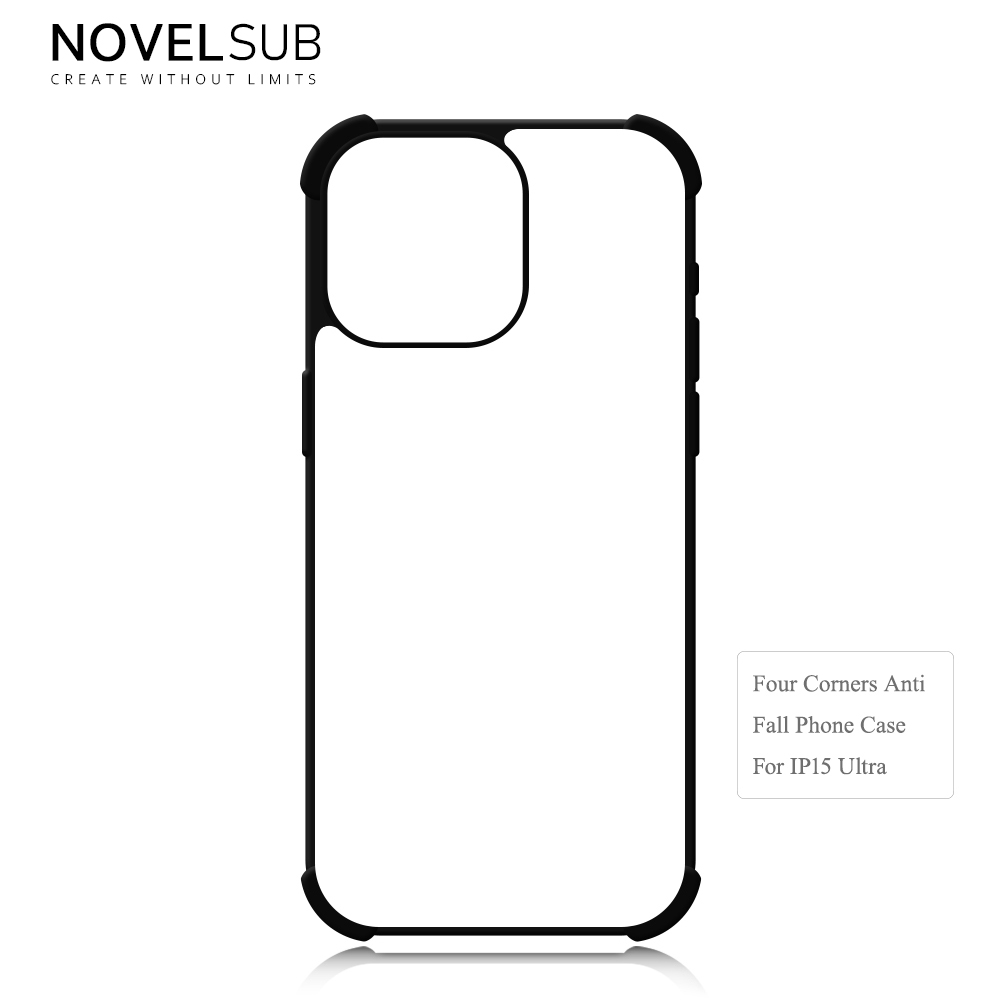 NOVELSUB Sublimation Blank 2D TPU 4 Corners Phone Cases for IPone  6 - 17 Series | Custom DIY Phone Covers TPU+PC+Aluminum Sheet Insert