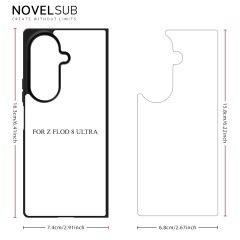 NOVELSUB for SamSung Galaxy Z Fold 8 Ultra Sublimation Blank 2D TPU  Phone Case| Heat Transfer Blanks Custom DIY Phone Cover With Aluminum Sheet Insert | DIY for SamSung Galaxy Z Fold 3-8 Series